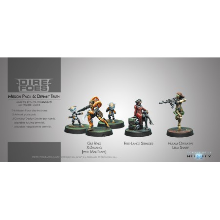 Infinity - Dire Foes Mission Pack 6. Defiant Truth (Yu Jing vs Haqqislam) Leila Sharif, Xi Zhuang, Freelance Stringer - -0613