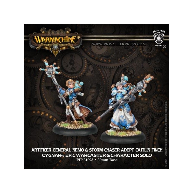 Warmachine - Cygnar - Artificer General Nemo & Storm Chaser Adept Caitlin Finch PIP31093