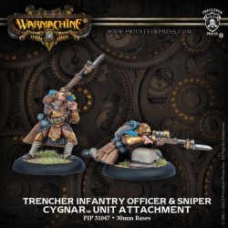 Warmachine - Cygnar - Trencher Infantry Officer & Sniper PIP31047