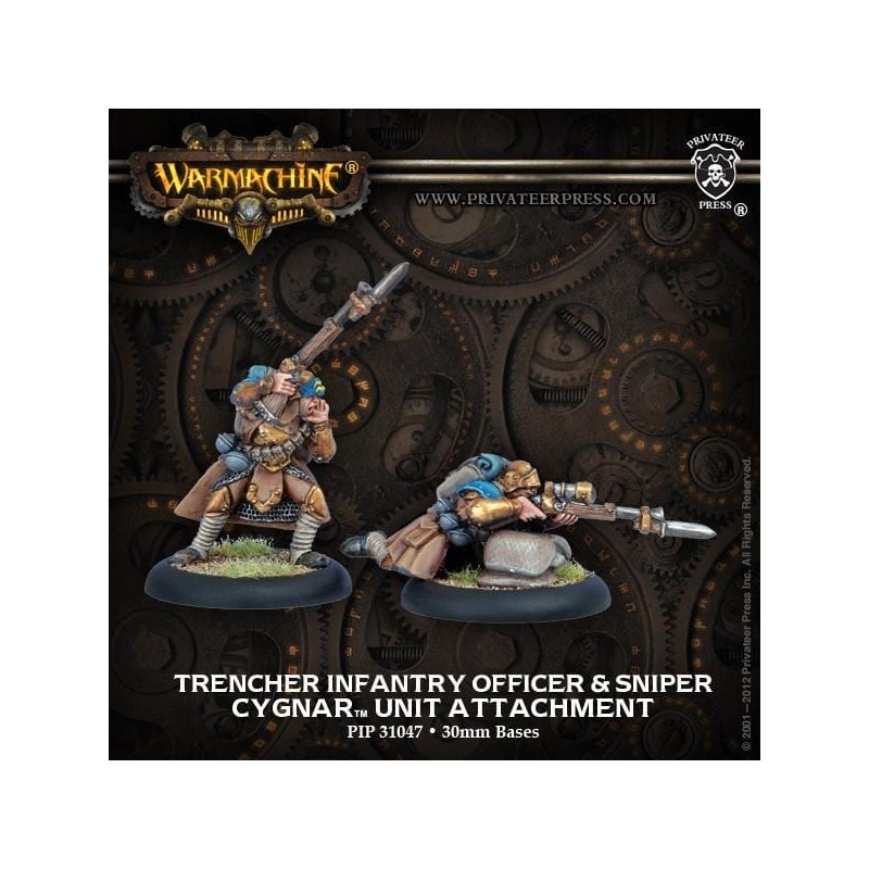 Warmachine - Cygnar - Trencher Infantry Officer & Sniper PIP31047