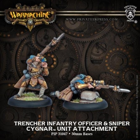 Warmachine - Cygnar - Trencher Infantry Officer & Sniper PIP31047