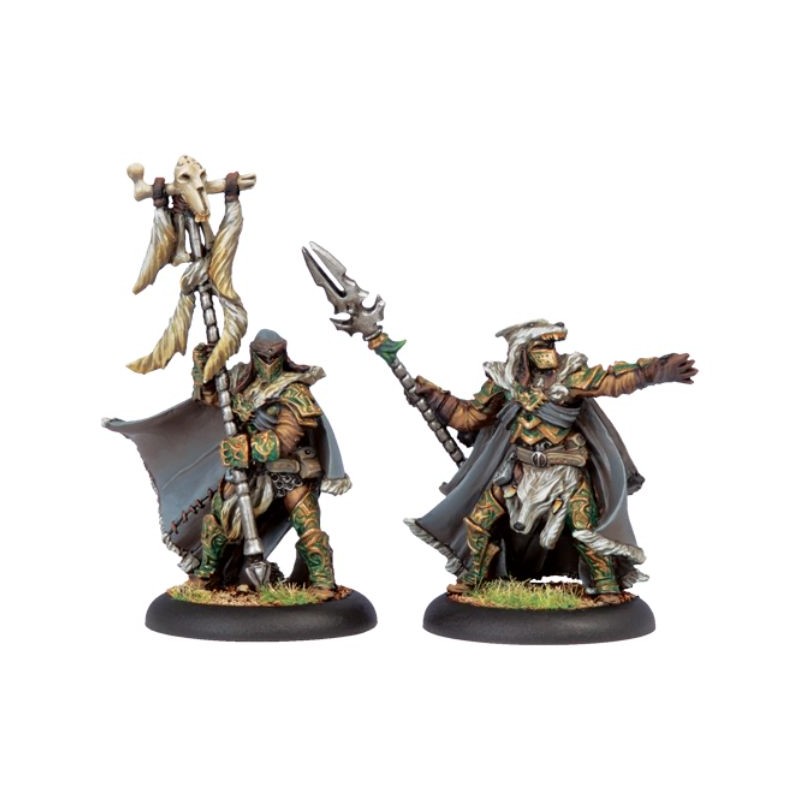 PIP72030_Warmachine - Hordes - Circle Orboros - Wolves of Orboros Chieftain et Standard