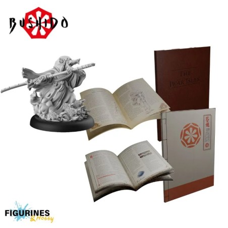 Pack_GCTBRS032_GCTBRS031_GCTBCM000_Bushido - Pack Exclusif Lore Book & Campaign Book (ENG) + Gyo-Tochi (Sculpture Alternative )