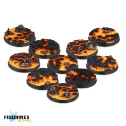 WW20010-0092-Warcrow - 30mm Red Caps Scenery Bases, Alpha Series (10)