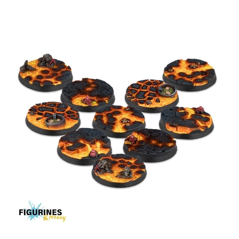 WW20010-0092-Warcrow - 30mm Red Caps Scenery Bases, Alpha Series (10)
